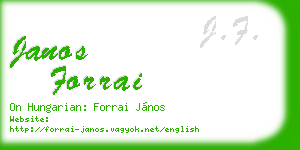 janos forrai business card
